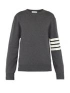 Matchesfashion.com Thom Browne - Striped Cotton Sweater - Mens - Grey