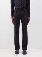Alexander Mcqueen - Pleated Wool-gabardine Trousers - Mens - Black