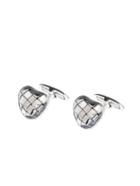 Bottega Veneta Intrecciato Silver Cufflinks