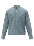 11.11 / Eleven Eleven - Patch-pocket Cotton Shirt - Mens - Light Indigo