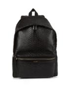 Saint Laurent Snakeskin-effect Leather Backpack