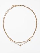 Alexander Mcqueen - Skull And Faux-pearl Layered Necklace - Womens - Gold Multi