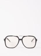 Saint Laurent Eyewear - Aviator Acetate Sunglasses - Womens - Black Yellow