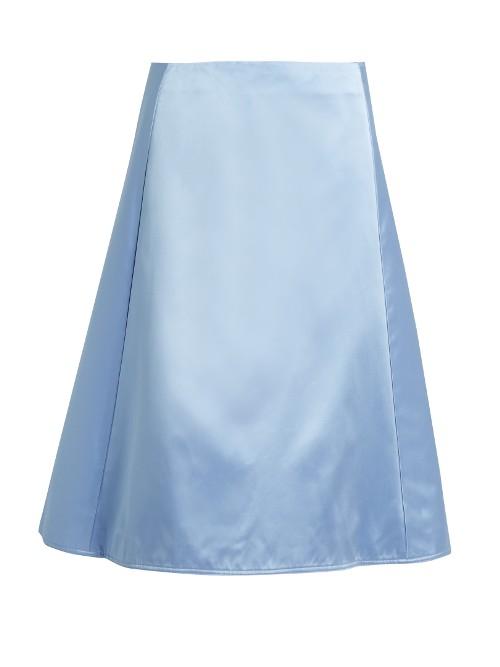 Nina Ricci A-line Silk Duchess-satin Skirt