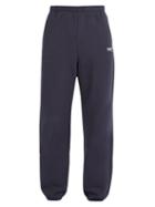 Matchesfashion.com Balenciaga - Logo Print Cotton Jersey Track Pants - Mens - Navy