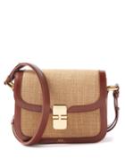 A.p.c. - Grace Small Leather-trim Jute Shoulder Bag - Womens - Brown Beige