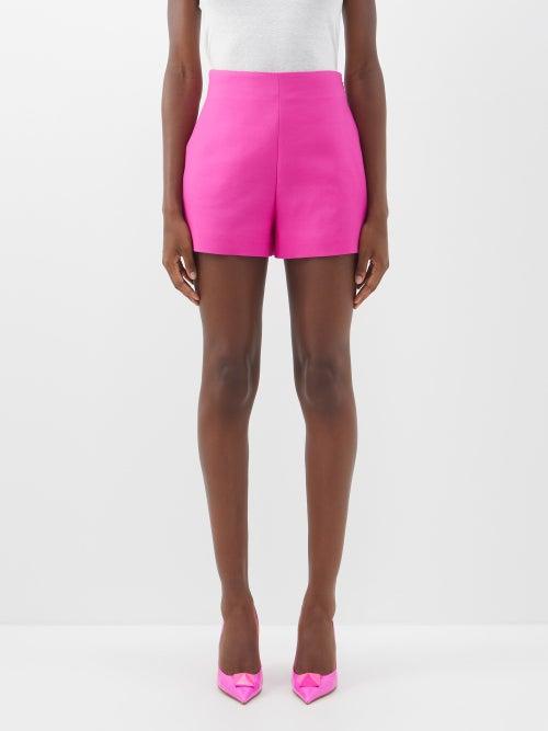 Valentino - Crepe Couture Wool-blend Shorts - Womens - Pink