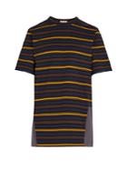 Marni Striped Contrast-panel Cotton T-shirt