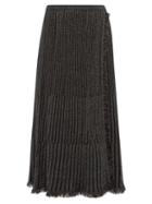 Matchesfashion.com Diane Von Furstenberg - Brooklyn Metallic Ribbed Midi Skirt - Womens - Black