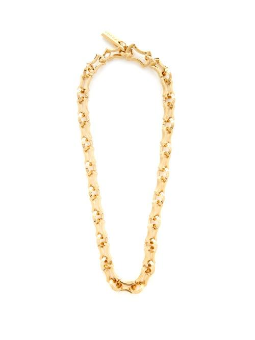 Matchesfashion.com Prada - Engraved Link Necklace - Womens - Gold