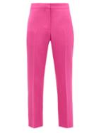 Matchesfashion.com Alexander Mcqueen - Tailored Wool-blend Crepe Cigarette Trousers - Womens - Pink