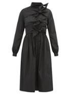 Matchesfashion.com Molly Goddard - Hester Bow Embellished Taffeta Coat Dress - Womens - Black