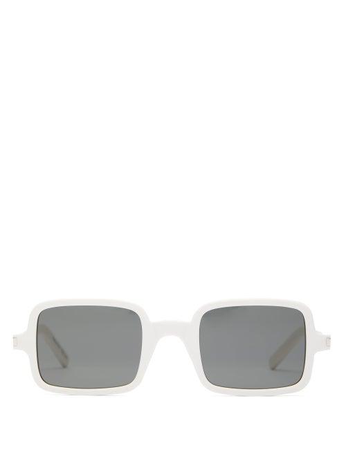 Matchesfashion.com Saint Laurent - Square Acetate Sunglasses - Womens - White
