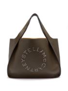 Matchesfashion.com Stella Mccartney - Stella Studded Logo Faux Leather Tote Bag - Womens - Khaki