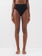 Toteme - High-rise Smocked Bikini Briefs - Womens - Black