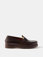 Visvim - Fabro Leather Loafers - Mens - Dark Brown