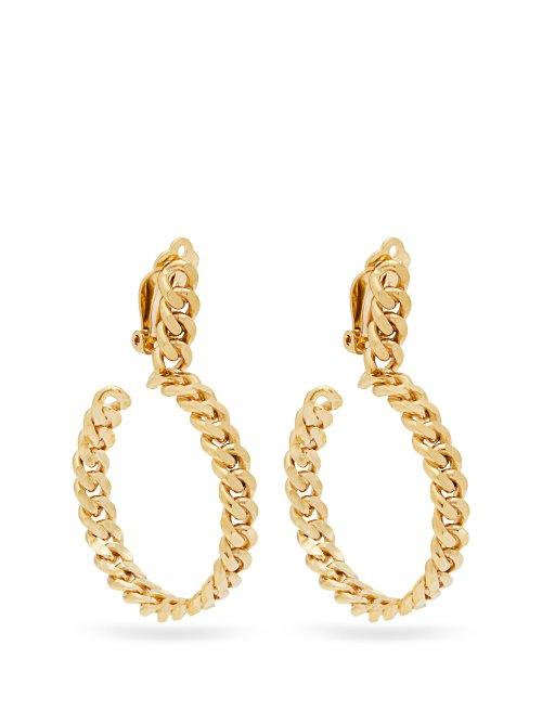 Matchesfashion.com Orit Elhanati - 24ct Gold Chain Hoop Earrings - Womens - Gold