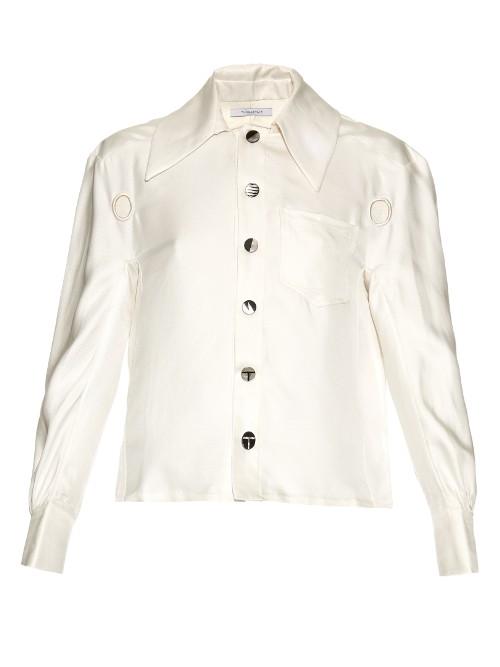 Thomas Tait Oversized-collar Silk-satin Shirt