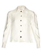 Thomas Tait Oversized-collar Silk-satin Shirt