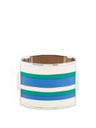 Matchesfashion.com Marni - Striped Leather Cuff - Womens - Blue