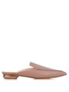 Matchesfashion.com Nicholas Kirkwood - Beya Point Toe Grained Leather Backless Loafers - Womens - Light Purple