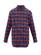 Matchesfashion.com Balenciaga - Checked Cotton Flannel Shirt - Mens - Blue Multi