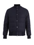 Thom Sweeney Wool-blend Quilted Down Bomber Jacket
