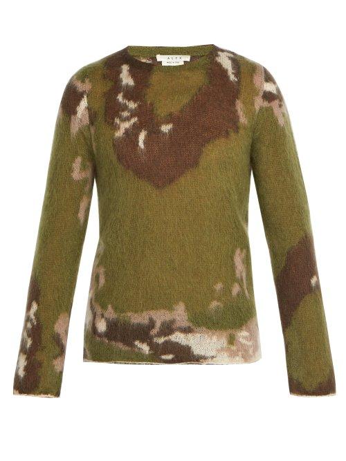 Matchesfashion.com 1017 Alyx 9sm - Briar Camouflage Mohair Blend Sweater - Mens - Green