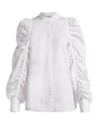 Matchesfashion.com Jil Sander - Ruched Sleeve Cotton Shirt - Womens - White