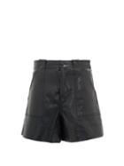 Matchesfashion.com Ganni - A-line Leather Shorts - Womens - Black