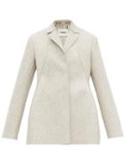 Matchesfashion.com Jil Sander - Single Breasted Wool Blend Peacoat - Womens - Light Grey