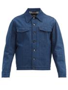 Matchesfashion.com Fendi - Logo-print Denim Jacket - Mens - Blue