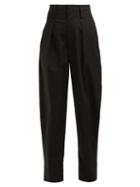 Matchesfashion.com Isabel Marant Toile - Odrys High Rise Cotton Trousers - Womens - Black
