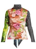 Matchesfashion.com Richard Quinn - Tie Back Floral Print Panelled Top - Womens - Multi