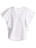 See By Chloé Ruffle-sleeved Cotton-poplin Blouse