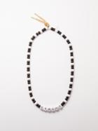 Lauren Rubinski - Strong Bead And Lurex Necklace - Womens - Black White