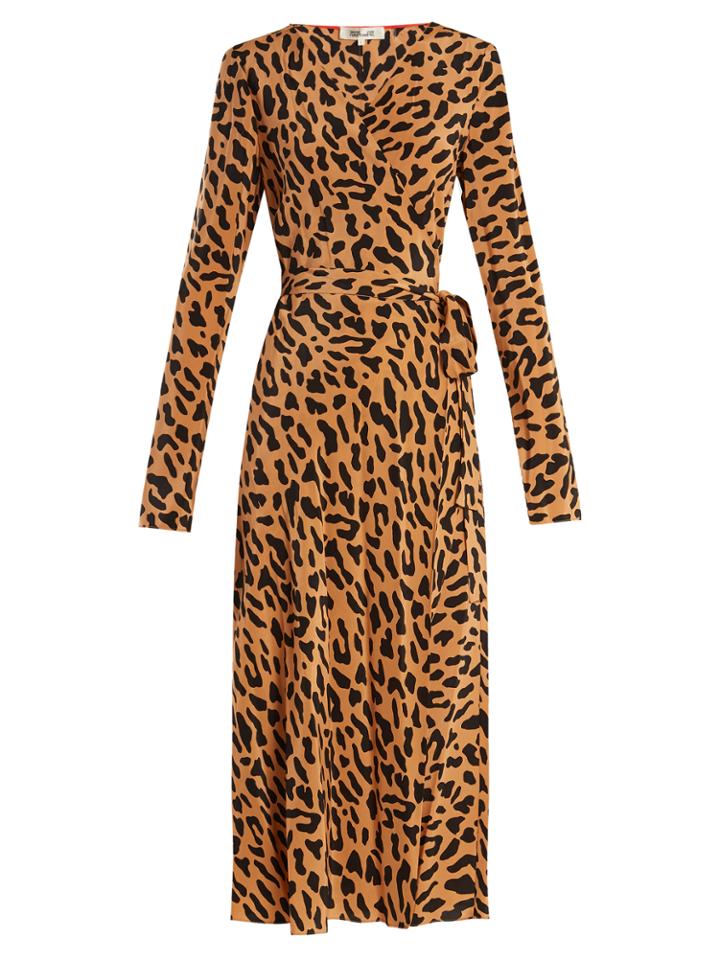 Diane Von Furstenberg Leopard-print Silk Wrap Dress
