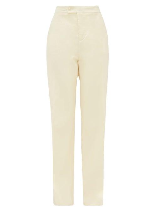 Matchesfashion.com Altuzarra - Higbie High-rise Wool-blend Wide-leg Trousers - Womens - Cream
