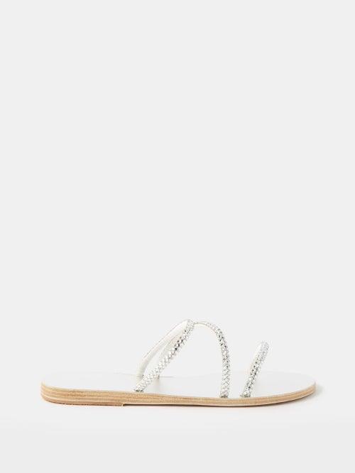Ancient Greek Sandals - Polytimi Crystal-embellished Sandals - Womens - Silver