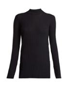 Matchesfashion.com S Max Mara - Ribbed Knit Top - Womens - Navy