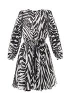 Dolce & Gabbana - Zebra-print Silk-chiffon Mini Dress - Womens - White Black