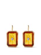 Lizzie Fortunato - Tile Tanzanite, Quartz & Gold-plated Earrings - Womens - Orange