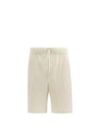 Matchesfashion.com Homme Pliss Issey Miyake - Drawstring Technical-pleated Shorts - Mens - Ivory