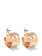 Valentino Garavani - V-logo Cutout Hoop Earrings - Womens - Gold