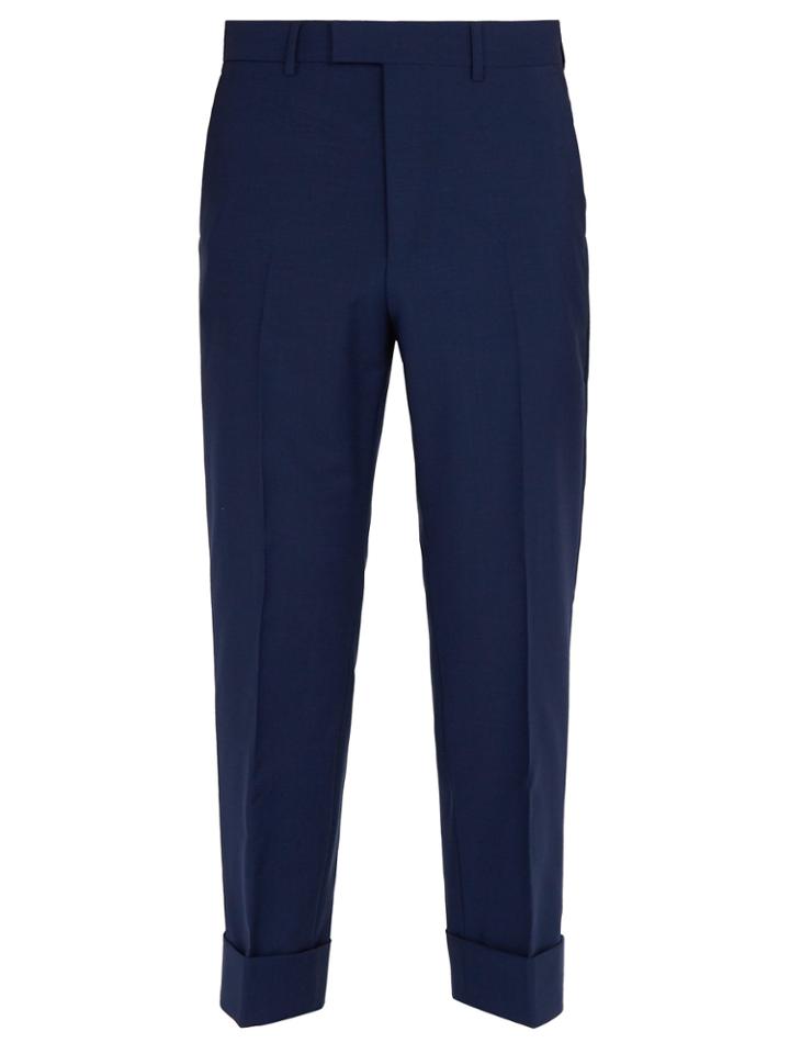 Gucci Cropped Mohair And Wool-blend Trousers