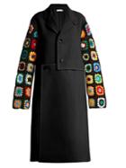 J.w.anderson Crochet-sleeve Wool-blend Twill Coat