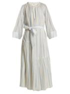 Matchesfashion.com Apiece Apart - Stella Striped Cotton Dress - Womens - Blue Stripe