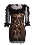 Matchesfashion.com Christopher Kane - Ruffled Lace Short Dress - Womens - Black