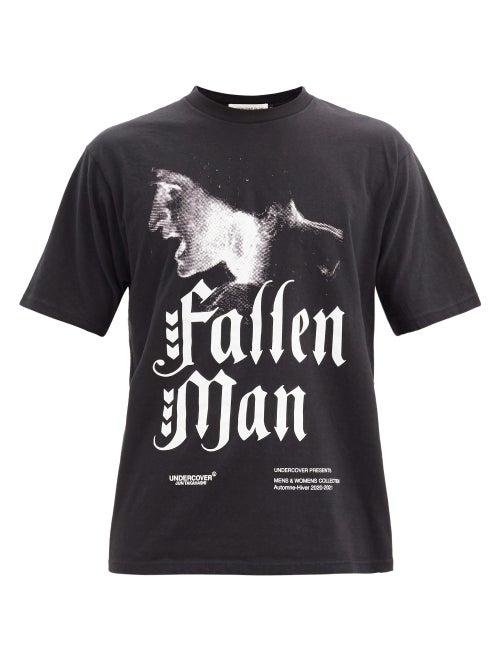 Matchesfashion.com Undercover - Fallen Man Printed Cotton-jersey T-shirt - Mens - Black