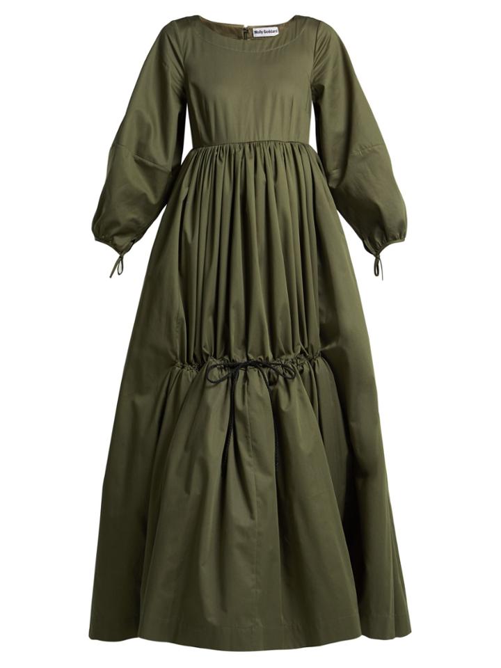 Molly Goddard Astrid Cotton-twill Tiered Maxi Dress